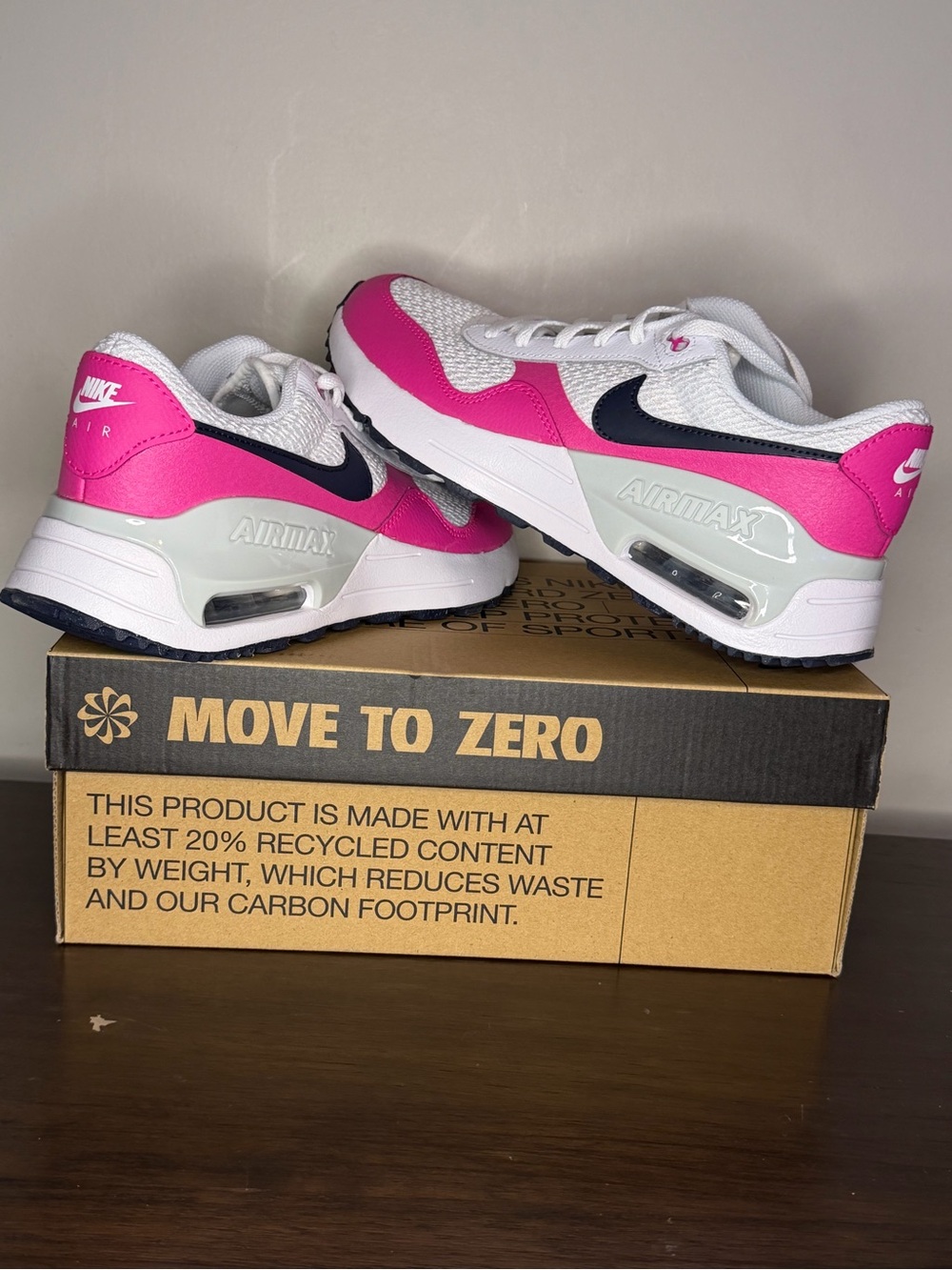 Nike Air Max Low Top Sneakers - White, Hot Pink & Navy